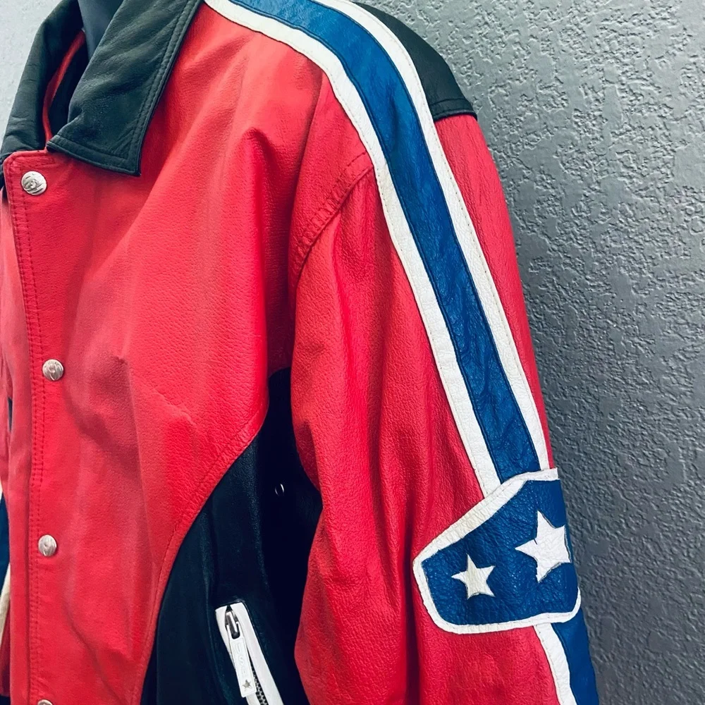 Michael Hoban WhereMI Vintage USA Statue of Liberty Leather Jacket🗽